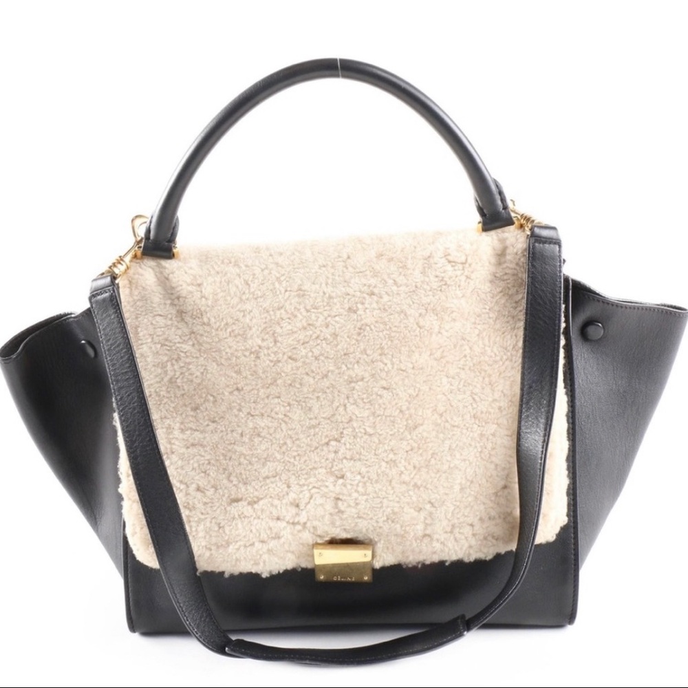 Céline Shearling Trapeze Bag RARE - Picture 3 of 9